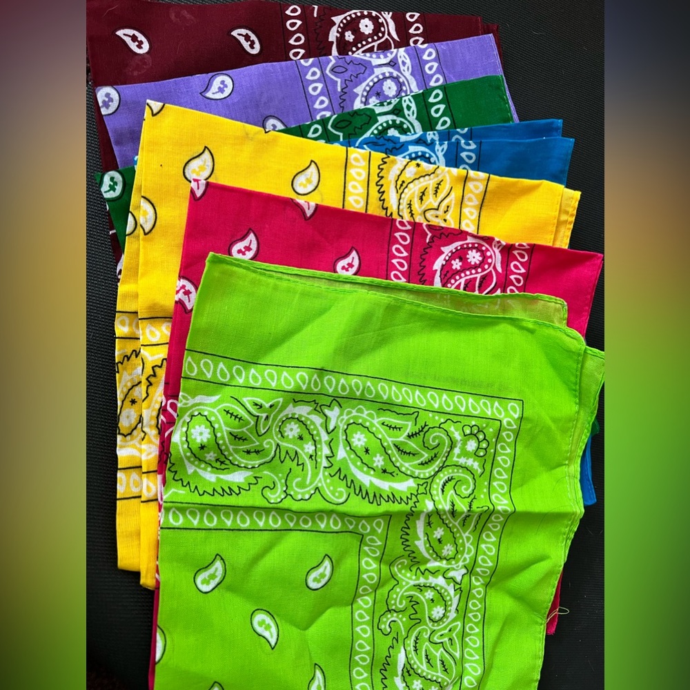 Bandanas in a variety of colors; NEVER USED!!